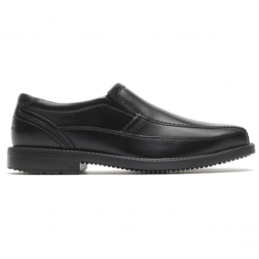 Rockport Mens Slip-On Black - Style Crew Bike Toe - UK 967-BGZVXY